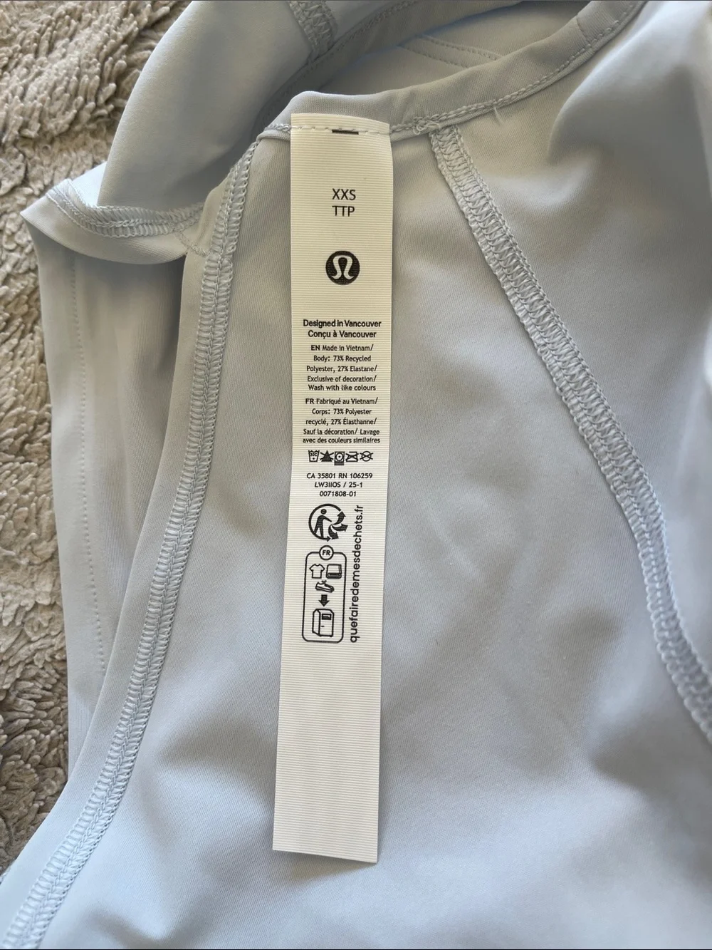 Lululemon Cinch-Back Short-Sleeve Shirt XXS NWT